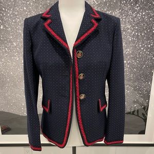 Gucci polka dot blazer with velvet trim